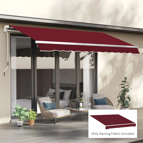 9' x 8' Outdoor Sunshade Canopy, Retractable Awning, UV Protection, Wine Red