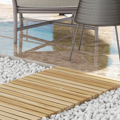 47" Wooden Garden Pathway, Outdoor Roll Out Walkway, Natural Wood Finish Garden Decor at Gallery Canada