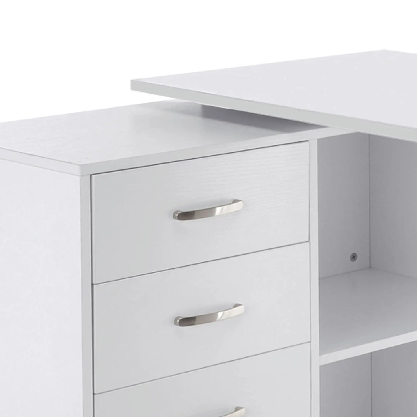 L-Shaped Desk, Computer Corner Desk with Shelf, Drawer, White Computer Desks at Gallery Canada