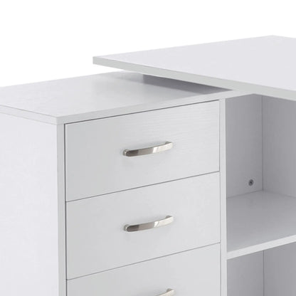 L-Shaped Desk, Computer Corner Desk with Shelf, Drawer, White Computer Desks at Gallery Canada