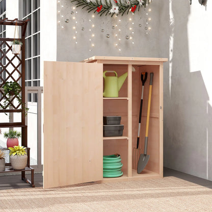 Garden Storage Shed, 29.9"x21.7"x45.3", With Asphalt Roof And Shelves, Natural Sheds at Gallery Canada
