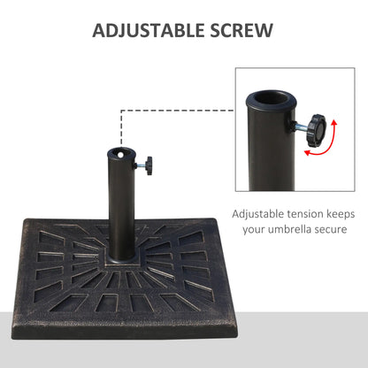 18.5" Square Patio Umbrella Base, Outdoor Resin Stand, Bronze Umbrella Bases at Gallery Canada