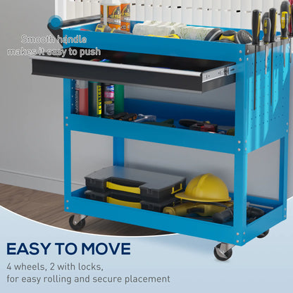 Tool Cart On Wheels, Ball Bearing Drawer, Storage Trays, Blue Tool Organizers at Gallery Canada