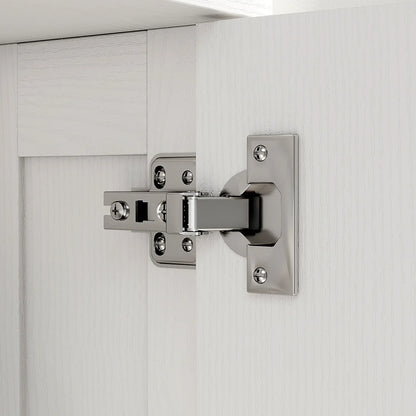 Modern Medicine Cabinet, Wood Grain, 2 Arched Doors, Gold Handles, White Bathroom Cabinets at Gallery Canada