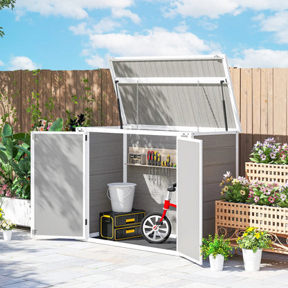 41 Cu Ft Outdoor Storage Shed, Lockable, Light Grey Sheds at Gallery Canada