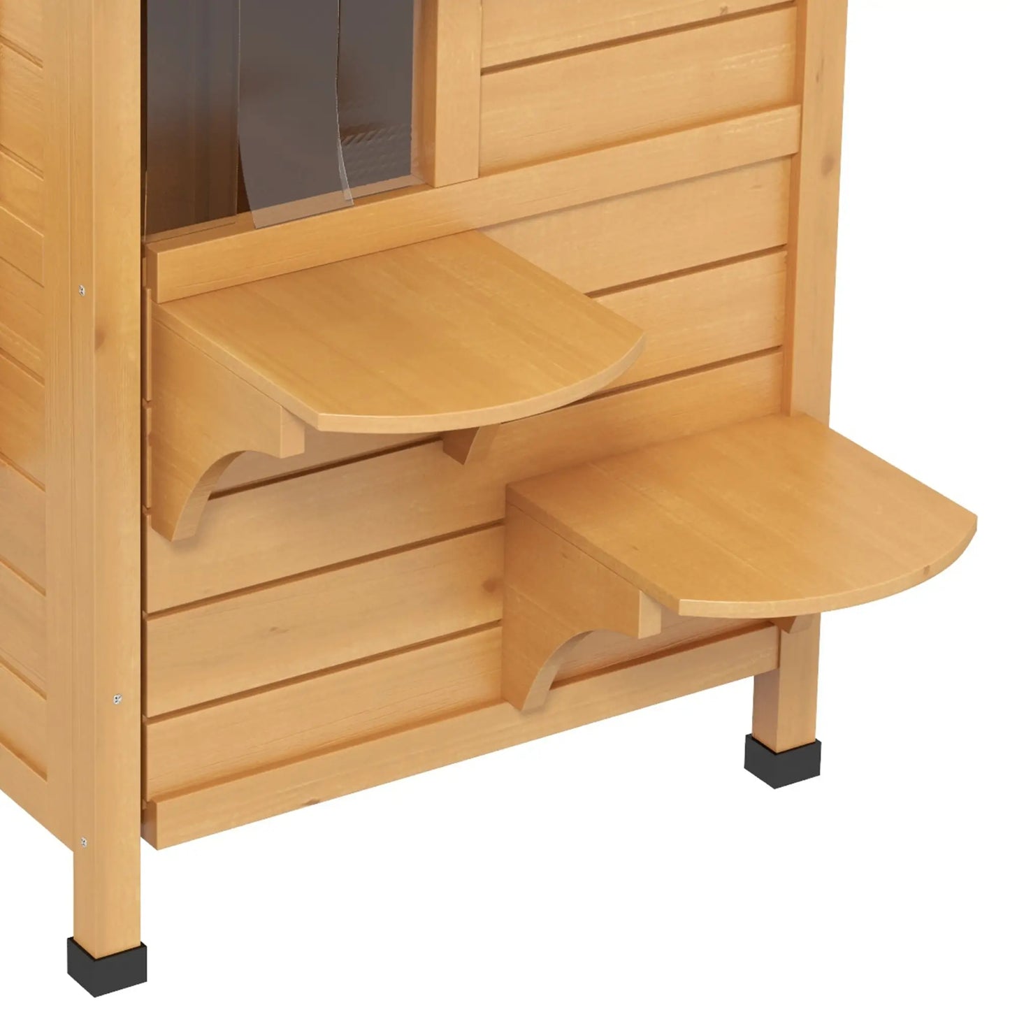 2-Storey Outdoor Cat House, Wooden Catio, Openable Roof, Yellow Cat Houses at Gallery Canada