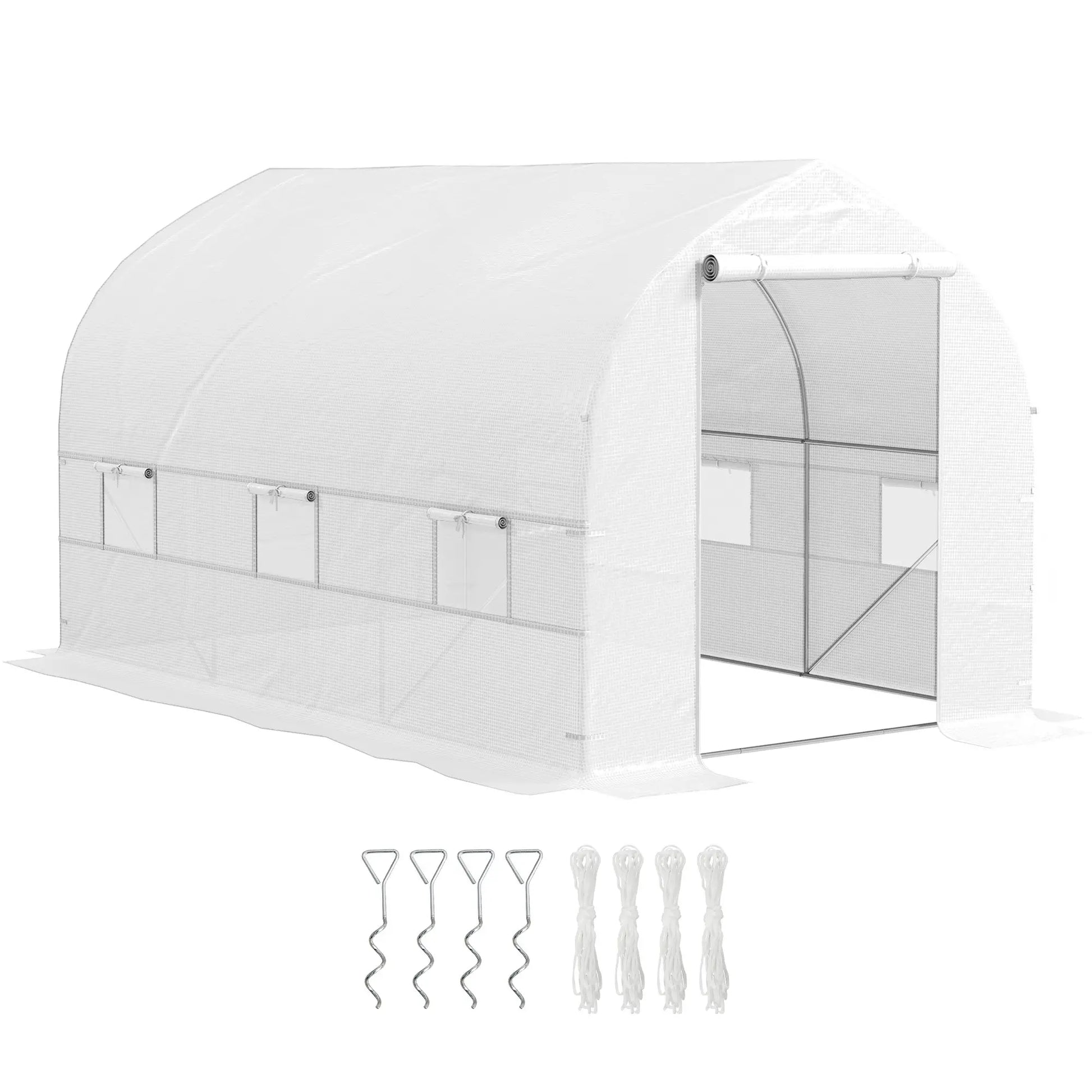 11.5' x 6.6' x 6.6' Portable Walk-In Greenhouse, White Tunnel Greenhouses at Gallery Canada