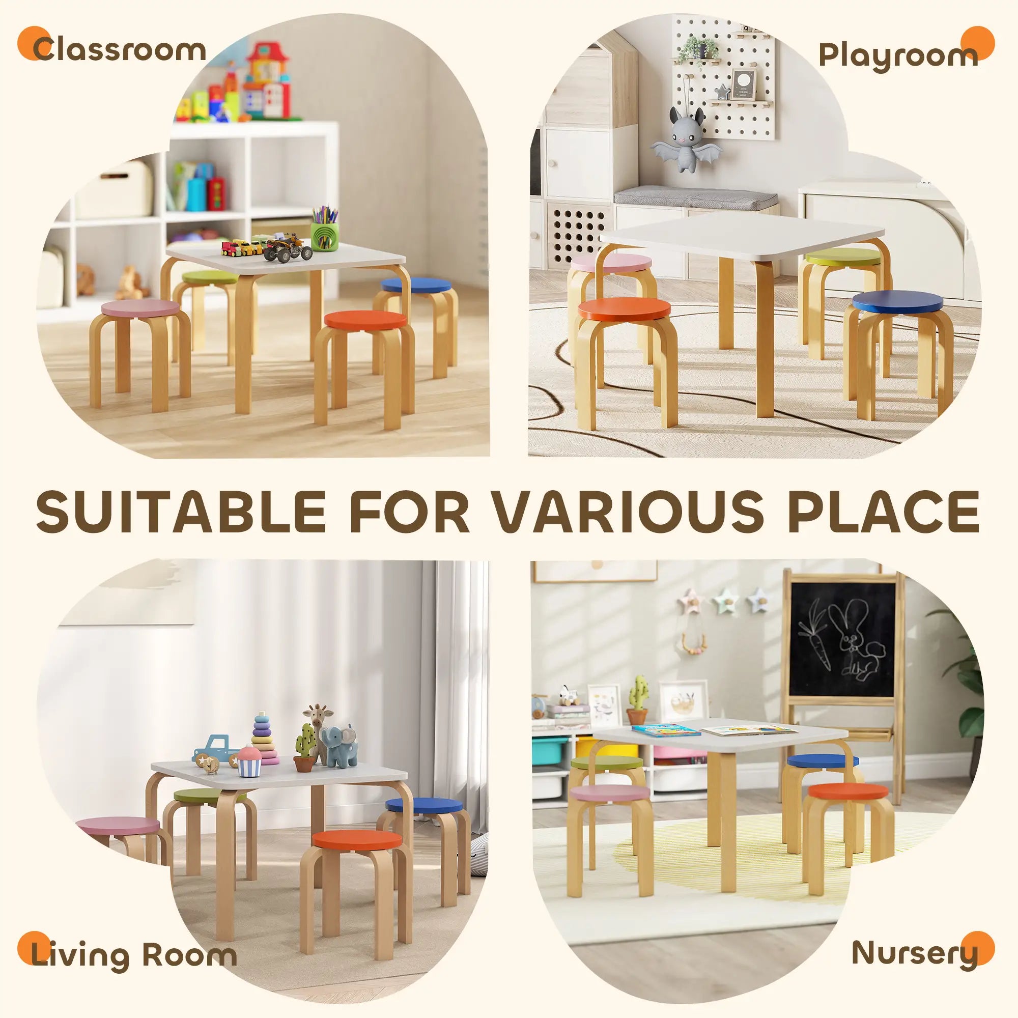 Kids Table and Chair Set, 5-Piece Children Furniture Kids Table Sets at Gallery Canada