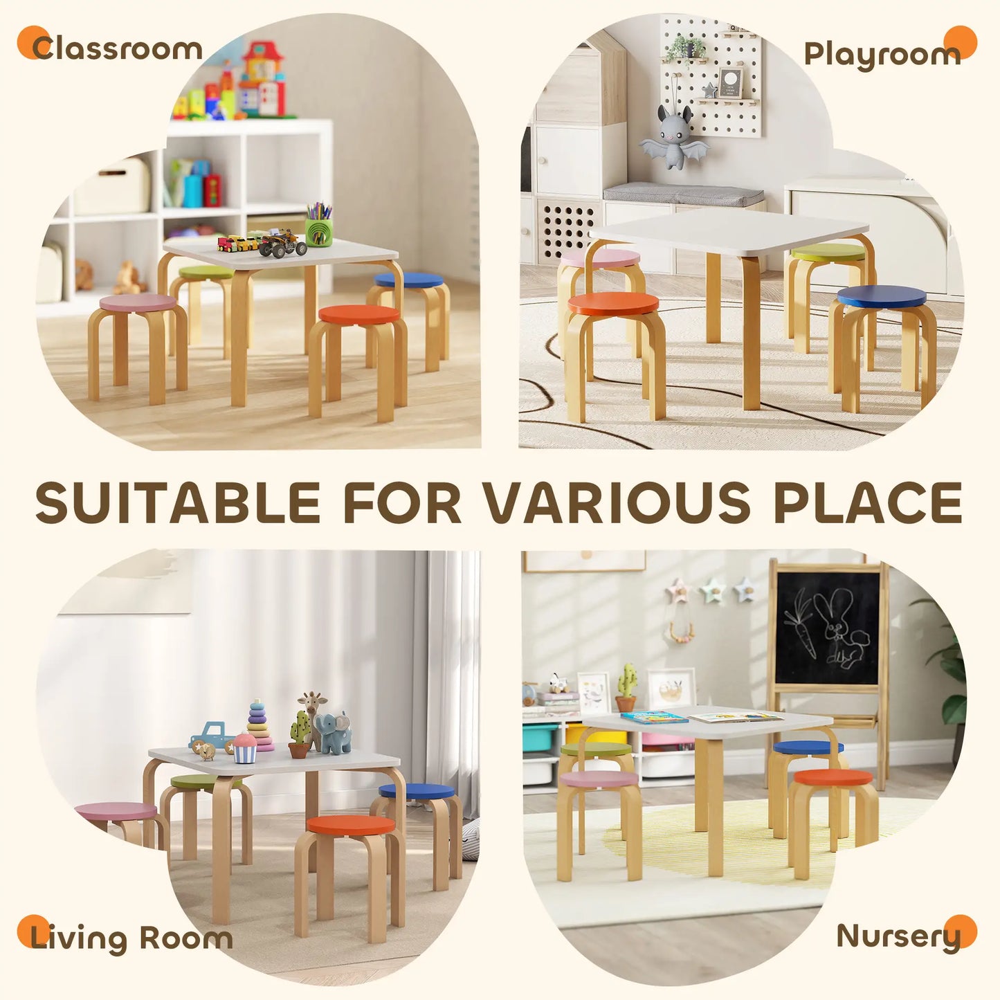 Kids Table and Chair Set, 5-Piece Children Furniture Kids Table Sets at Gallery Canada