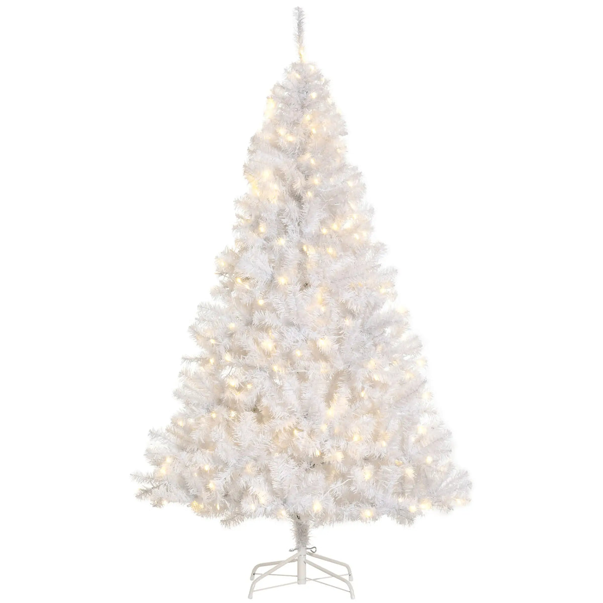 6FT Prelit Artificial Christmas Tree, Warm White LED, Auto Open, White Pre Lit Christmas Trees White at Gallery Canada