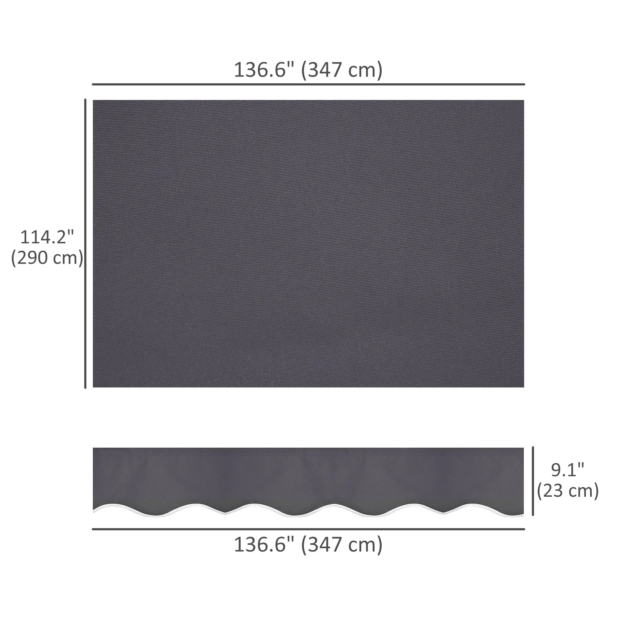 11' x 10' Retractable Awning Fabric Replacement, UV Protection, Grey Awning Fabric Replacement at Gallery Canada