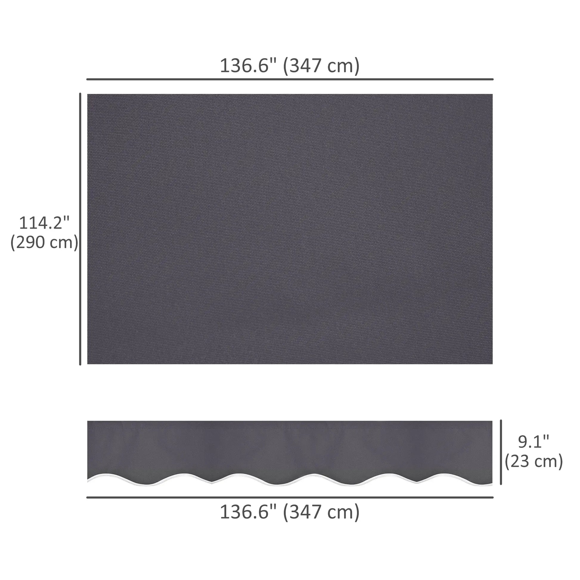 11' x 10' Retractable Awning Fabric Replacement, UV Protection, Grey Awning Fabric Replacement at Gallery Canada