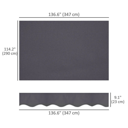 11' x 10' Retractable Awning Fabric Replacement, UV Protection, Grey Awning Fabric Replacement at Gallery Canada