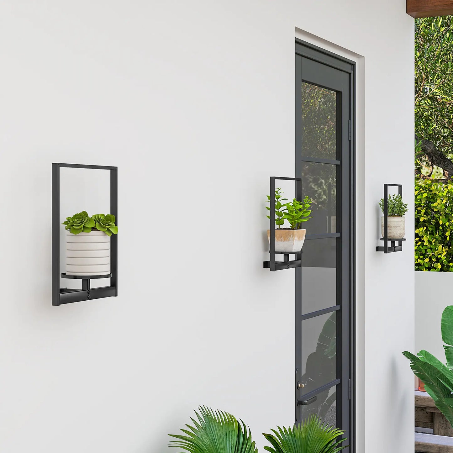 3 Pack Wall Planters, Metal Plant Stand Shelves, Picture Frame Decor