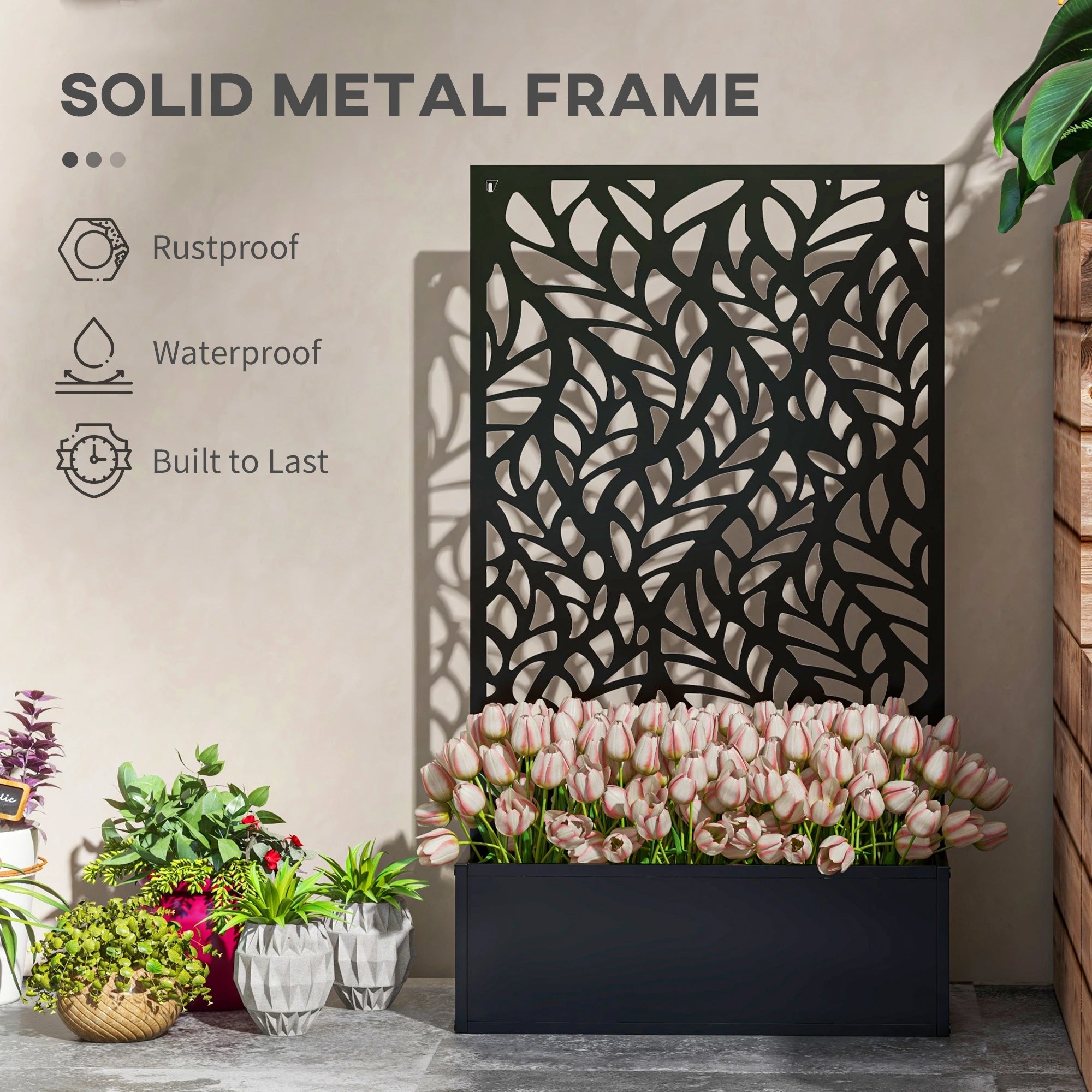 Metal Outdoor Privacy Screen, Raised Garden Bed, Wall Mount or Freestanding Galvanized Planter Boxes at Gallery Canada