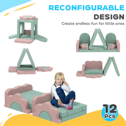 12-Piece Climbing Toys for Toddlers, Indoor Play Set, Green Kids Gym & Playmats at Gallery Canada