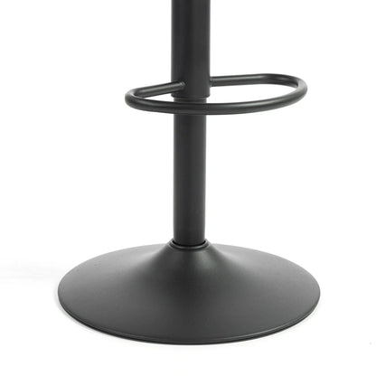 Adjustable Swivel Bar Stools With Backrest, Set Of 2, Black