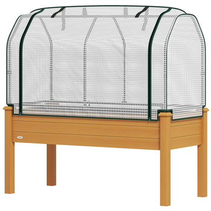 Raised Garden Bed, Wood Planter Box, PE Greenhouse Cover, Outdoor Elevated Elevated Garden Beds Sand at Gallery Canada