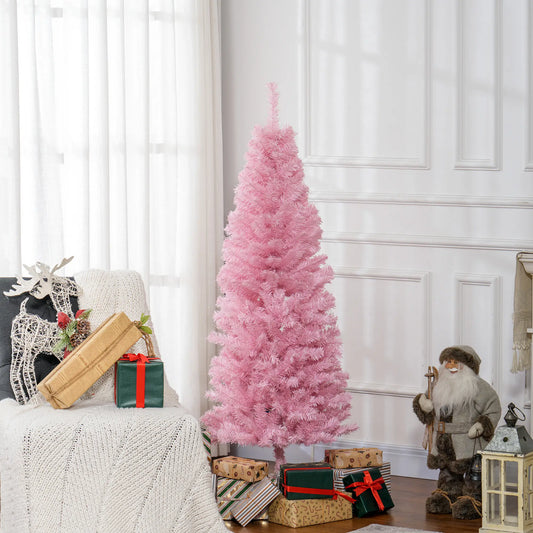 5FT Pencil Christmas Tree, Artificial, Automatic Open, Pink Pencil Christmas Trees Pink at Gallery Canada