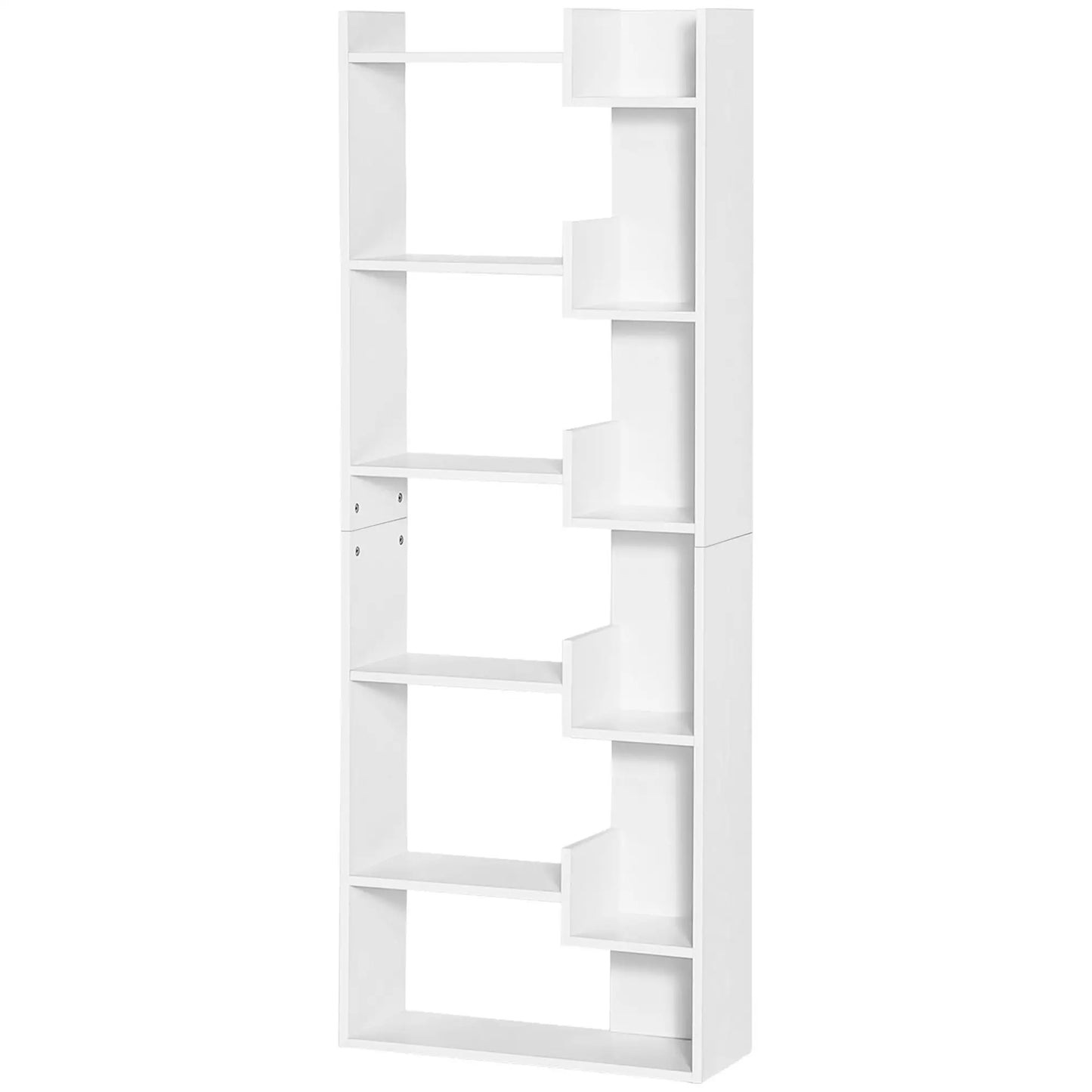 6-Tier Tall Bookcase, Modern Storage Bookshelf, White Display Bookshelves at Gallery Canada