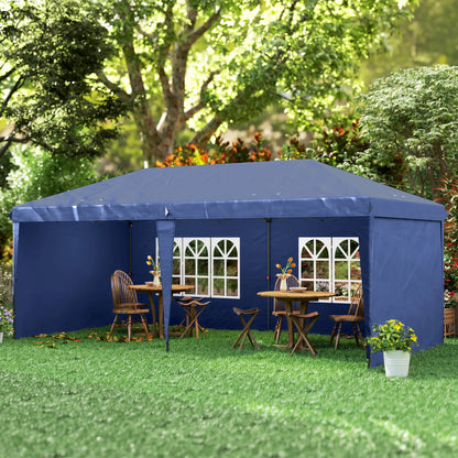 10' x 20' Outdoor Pop Up Canopy Tent, Instant Shelter With Carrying Bag, Blue Pop Up Canopies at Gallery Canada