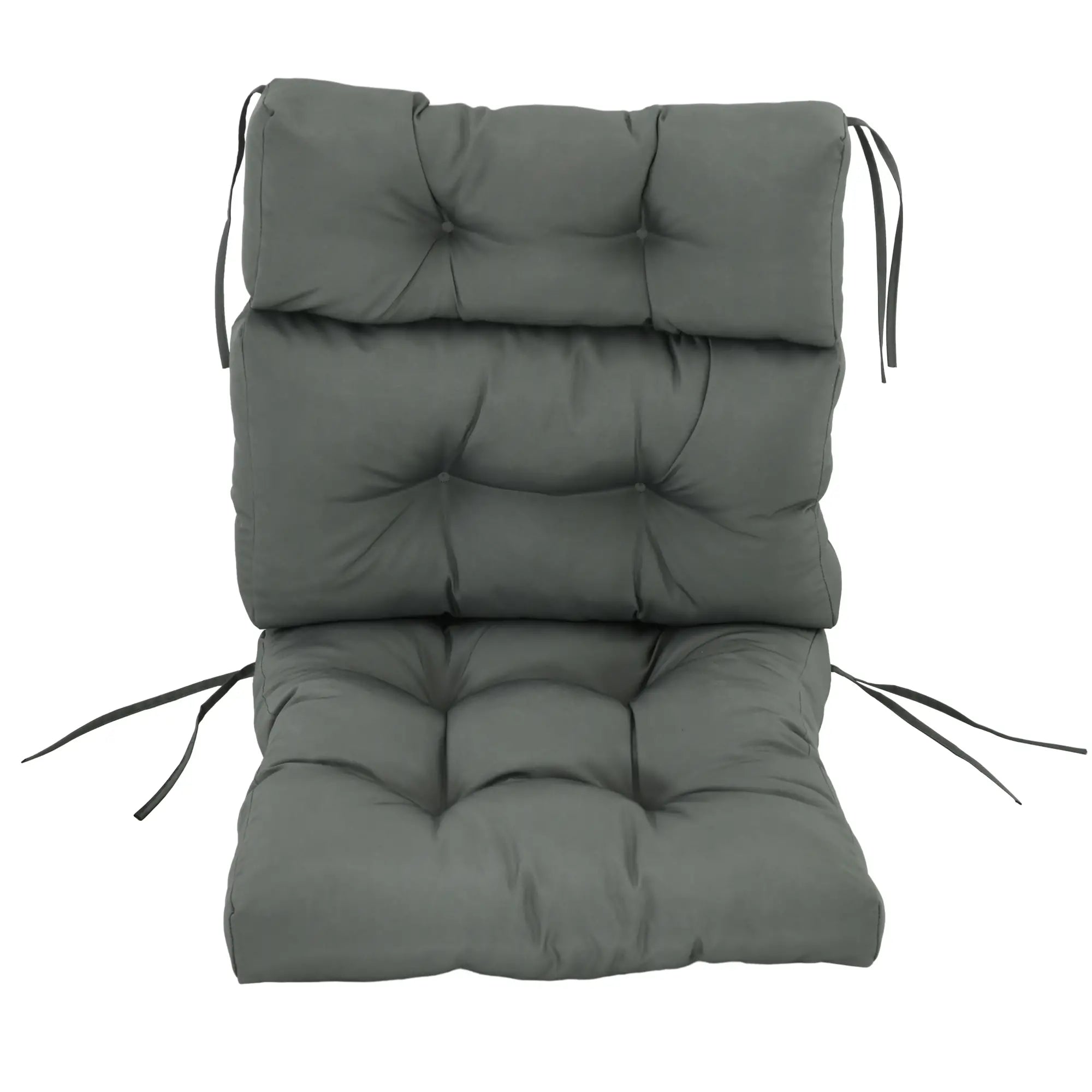 Outdoor Patio Chair Cushion, Tufted with Thick Filling, Dark Grey Patio Chair Cushions at Gallery Canada