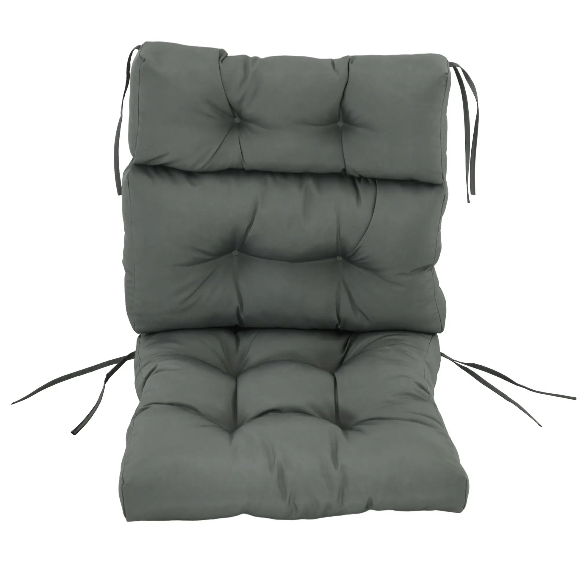 Outdoor Patio Chair Cushion, Tufted with Thick Filling, Dark Grey Patio Chair Cushions at Gallery Canada