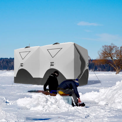 8-Person Ice Fishing Tent, Insulated, Ventilation Windows, Carry Bag, -22℉, Grey Ice Fishing Tents at Gallery Canada