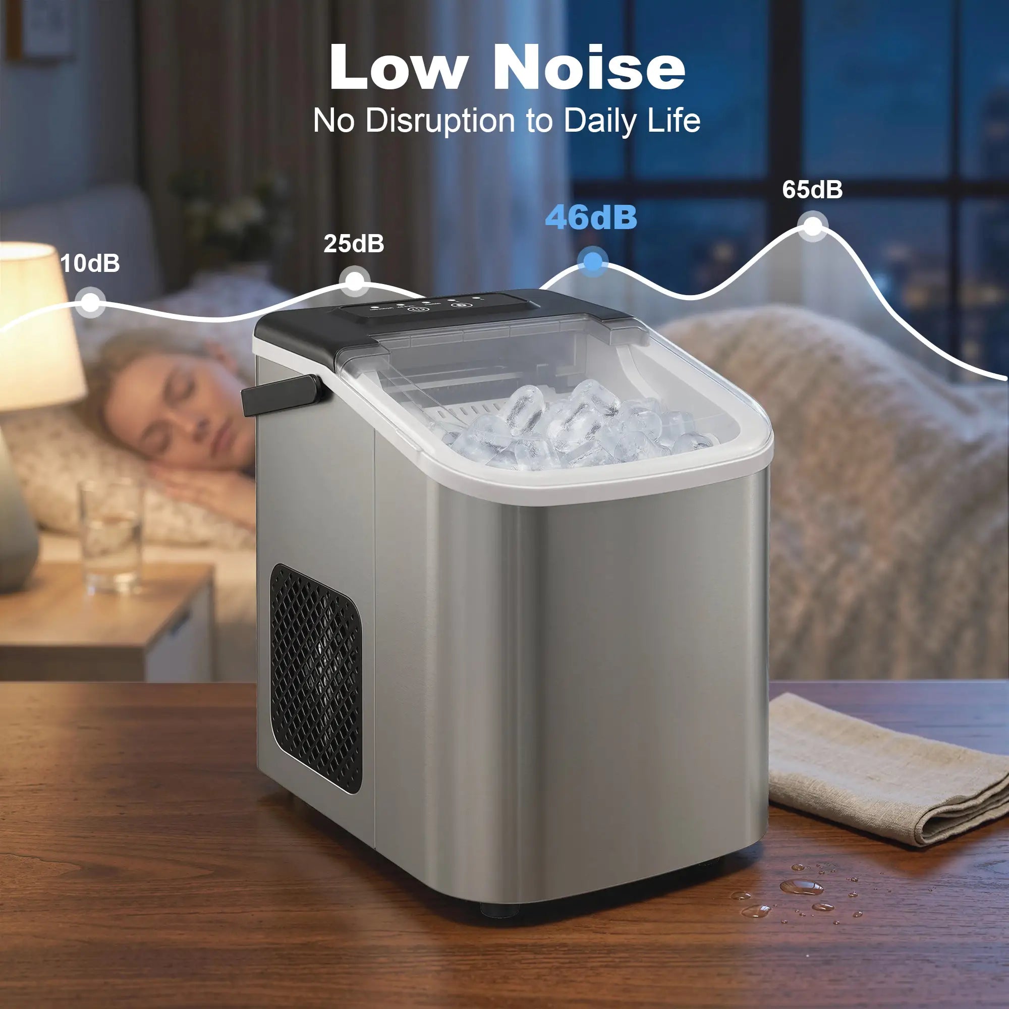 Portable Ice Maker, Self-Cleaning, 2 Bullet Ice Sizes, Silver Small Kitchen Appliances at Gallery Canada