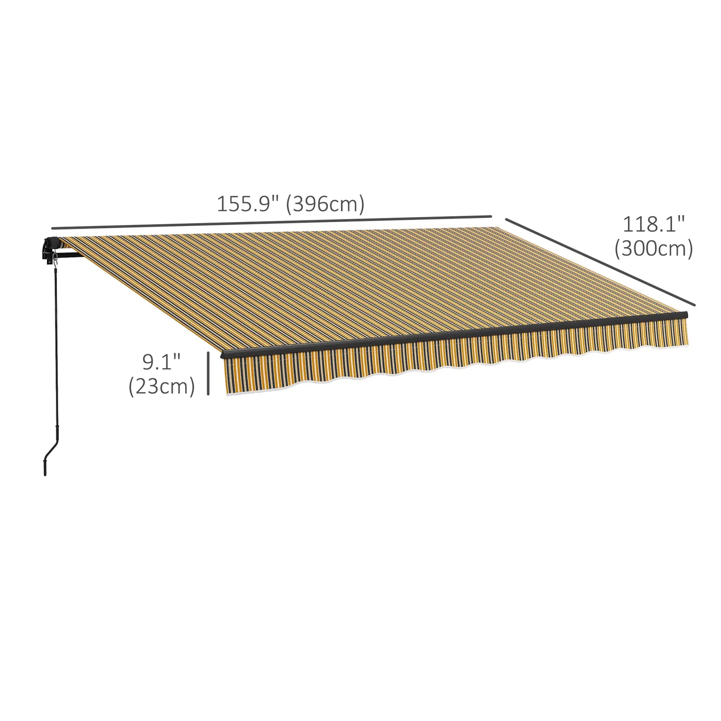 13' x 10' Retractable Awning, UV Resistant Sunshade, Dark Grey, Amber Window Awnings at Gallery Canada