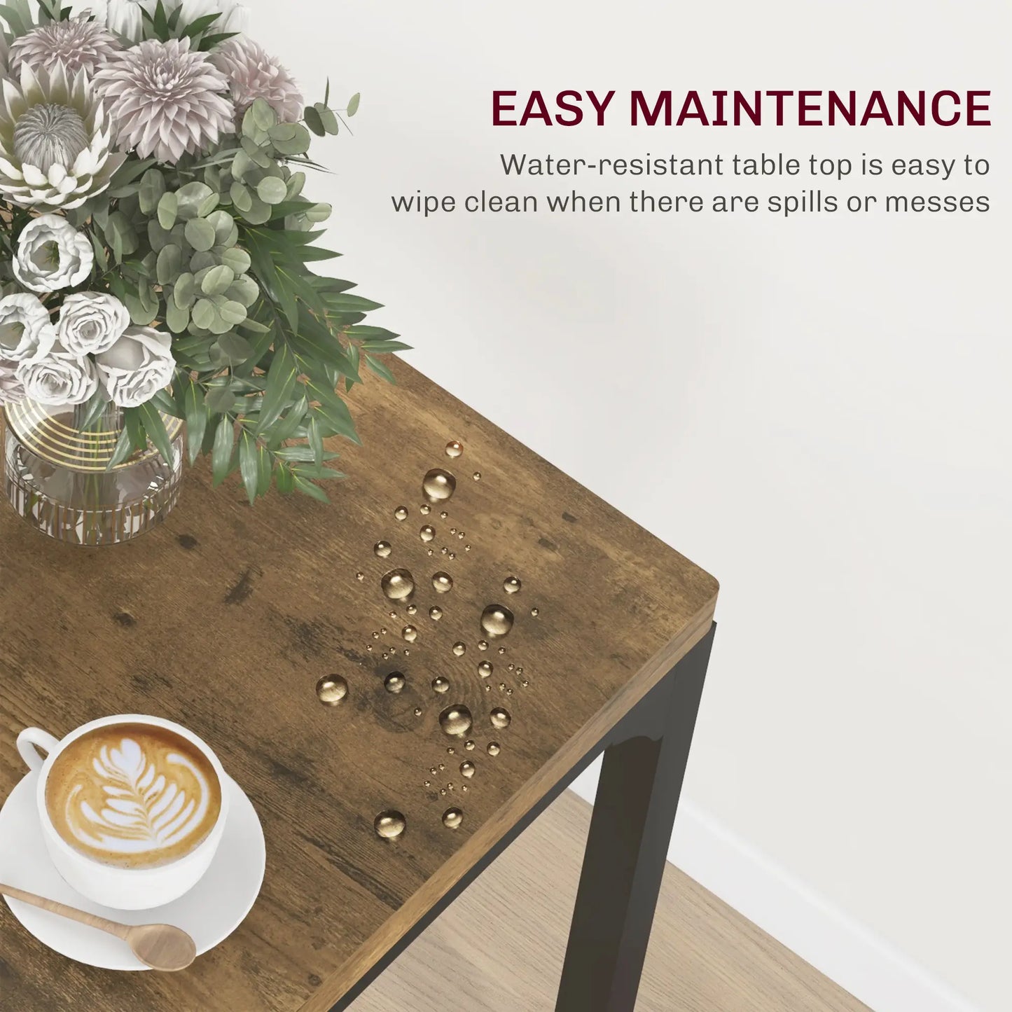 Dining Table Set for 2, 3 Piece Kitchen Table and Chairs, Rustic Brown, Brown Dining Table Sets at Gallery Canada