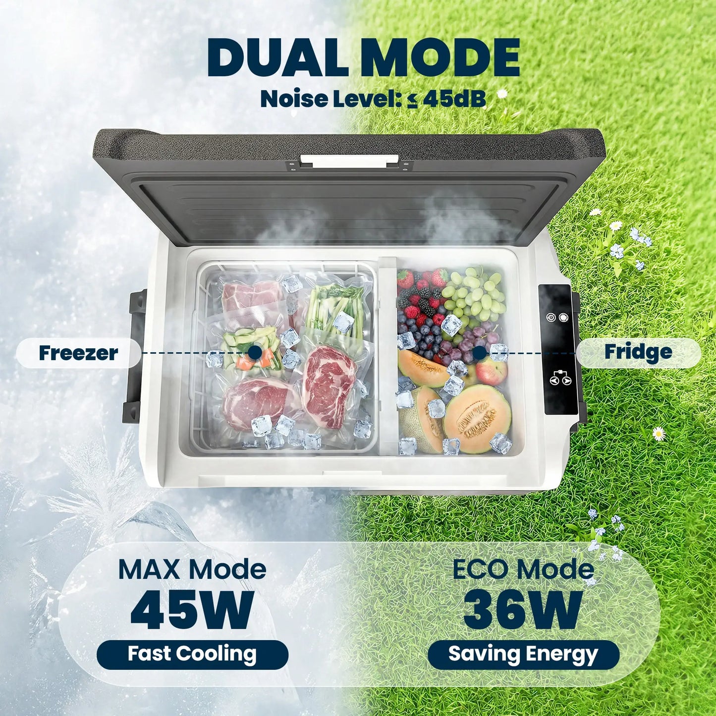 12V Car Refrigerator, 42QT, App Control, DC/AC Power, Black Car Coolers at Gallery Canada