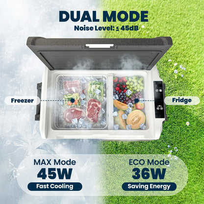 12V Car Refrigerator, 42QT, App Control, DC/AC Power, Black Car Coolers at Gallery Canada