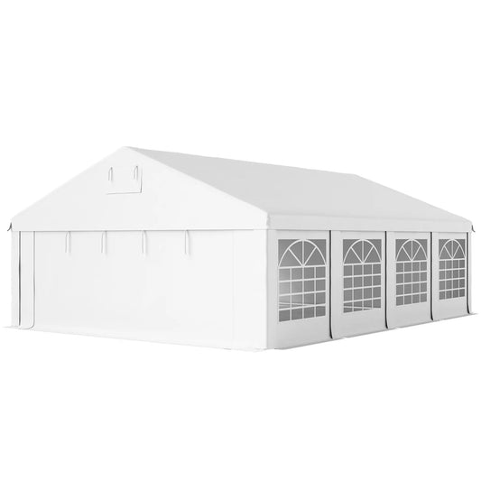 19.6' x 26' Heavy Duty Party Tent, Outdoor Canopy with Removable Sidewalls Canopy Tents White at Gallery Canada