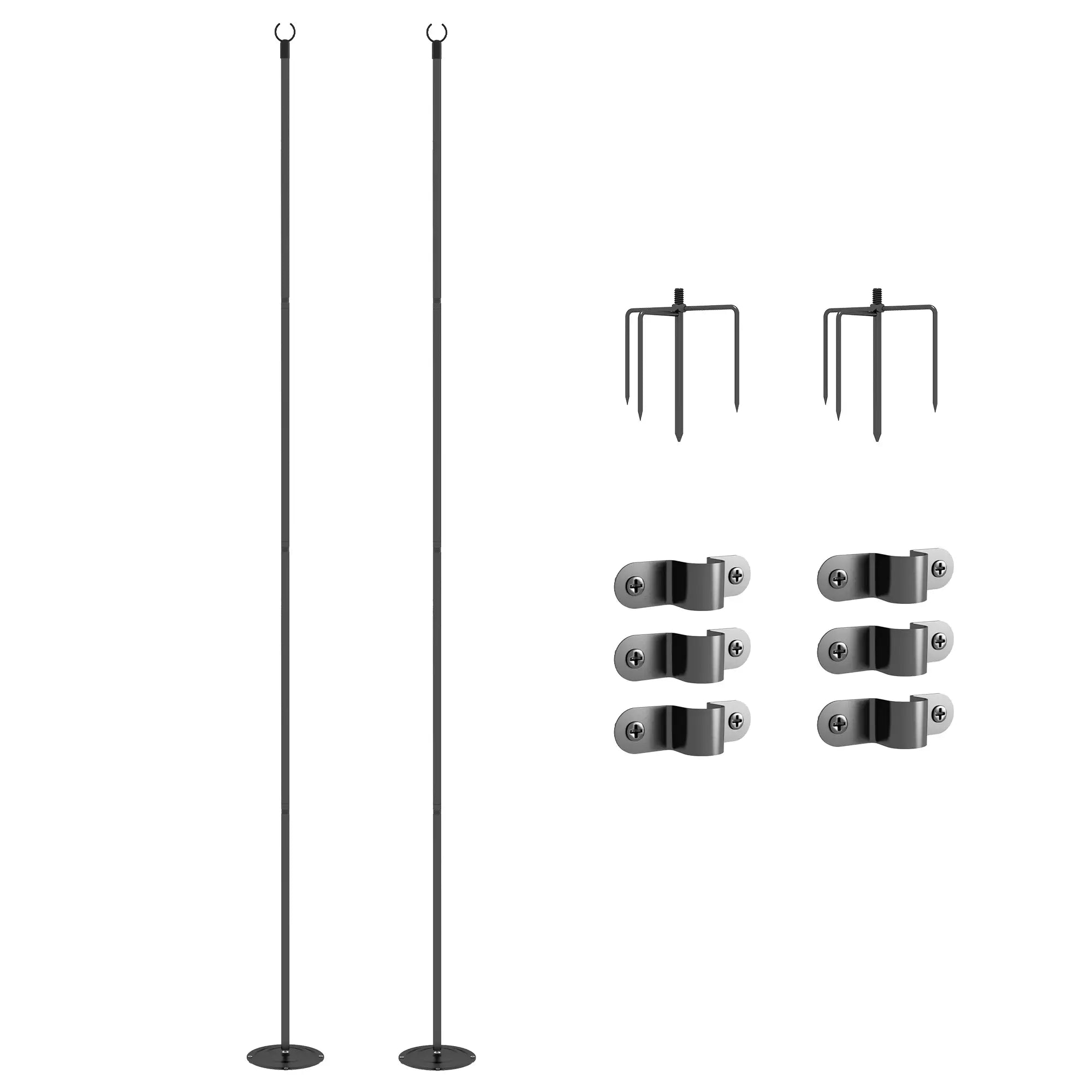 2 Pack 10' String Light Poles, Steel Hanging Stand, Black Lighting & Ceiling Fans at Gallery Canada