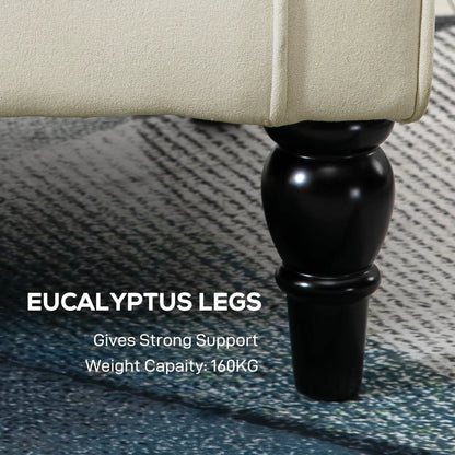 Fabric Accent Chair, Button Tufted Armchair, Upholstered Wingback Chair, White Accent Chairs at Gallery Canada