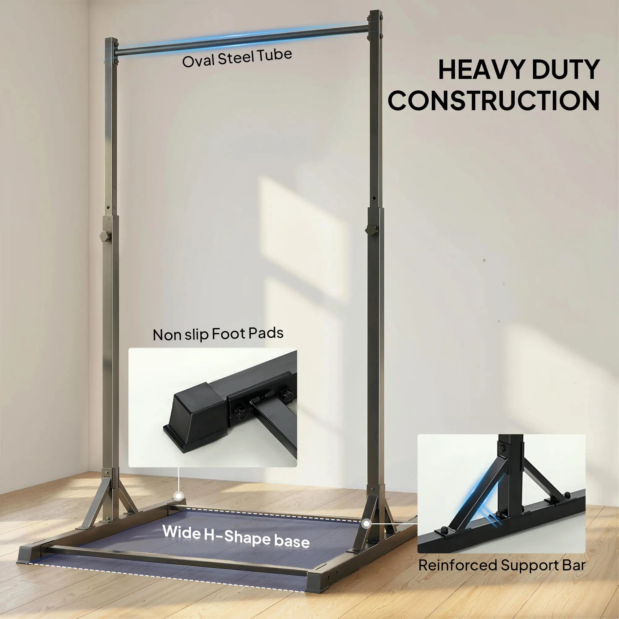 Portable Pull Up Station, Height Adjustable, 8 Levels, 440LBS Capacity Strength Training Equipment at Gallery Canada