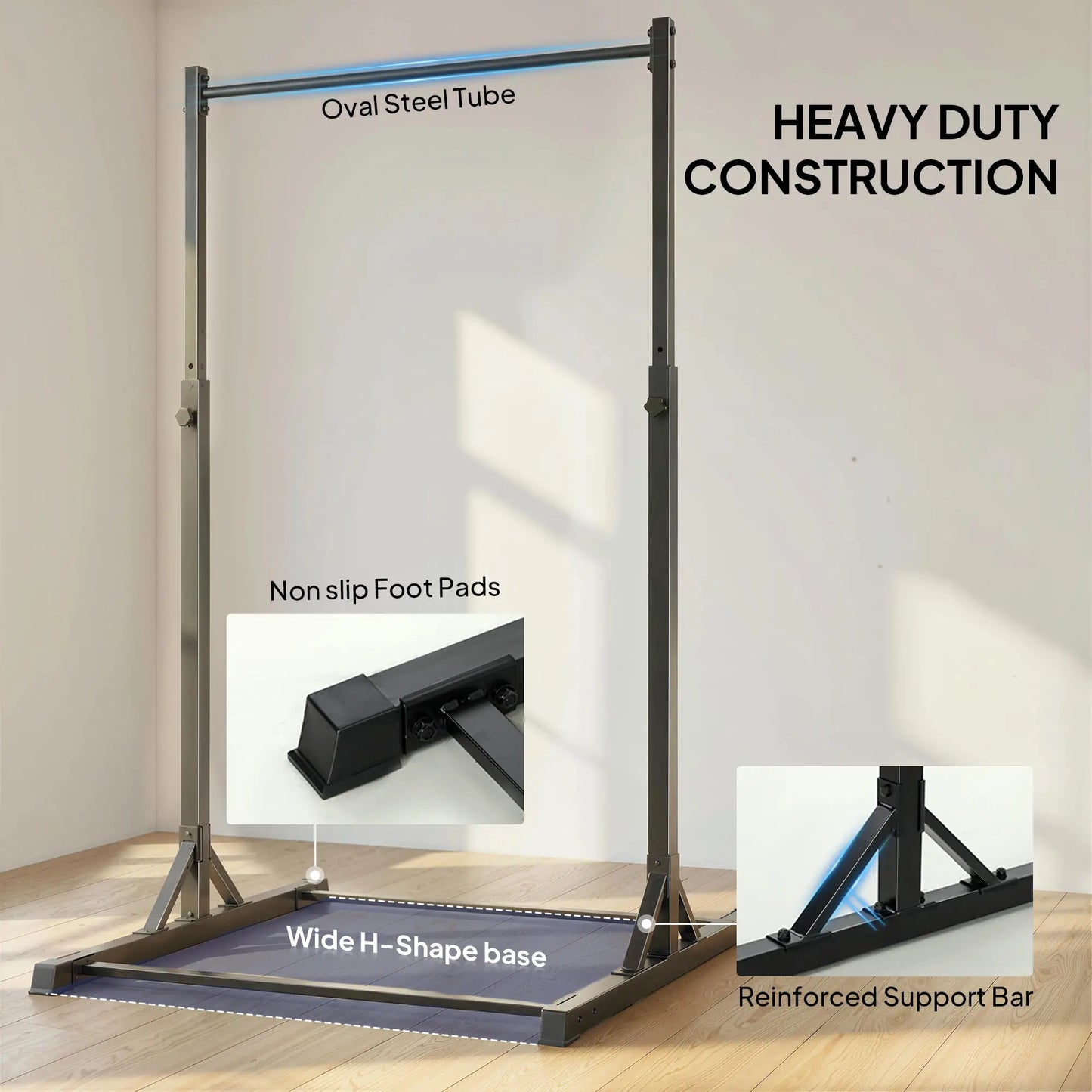 Portable Pull Up Station, Height Adjustable, 8 Levels, 440LBS Capacity Strength Training Equipment at Gallery Canada