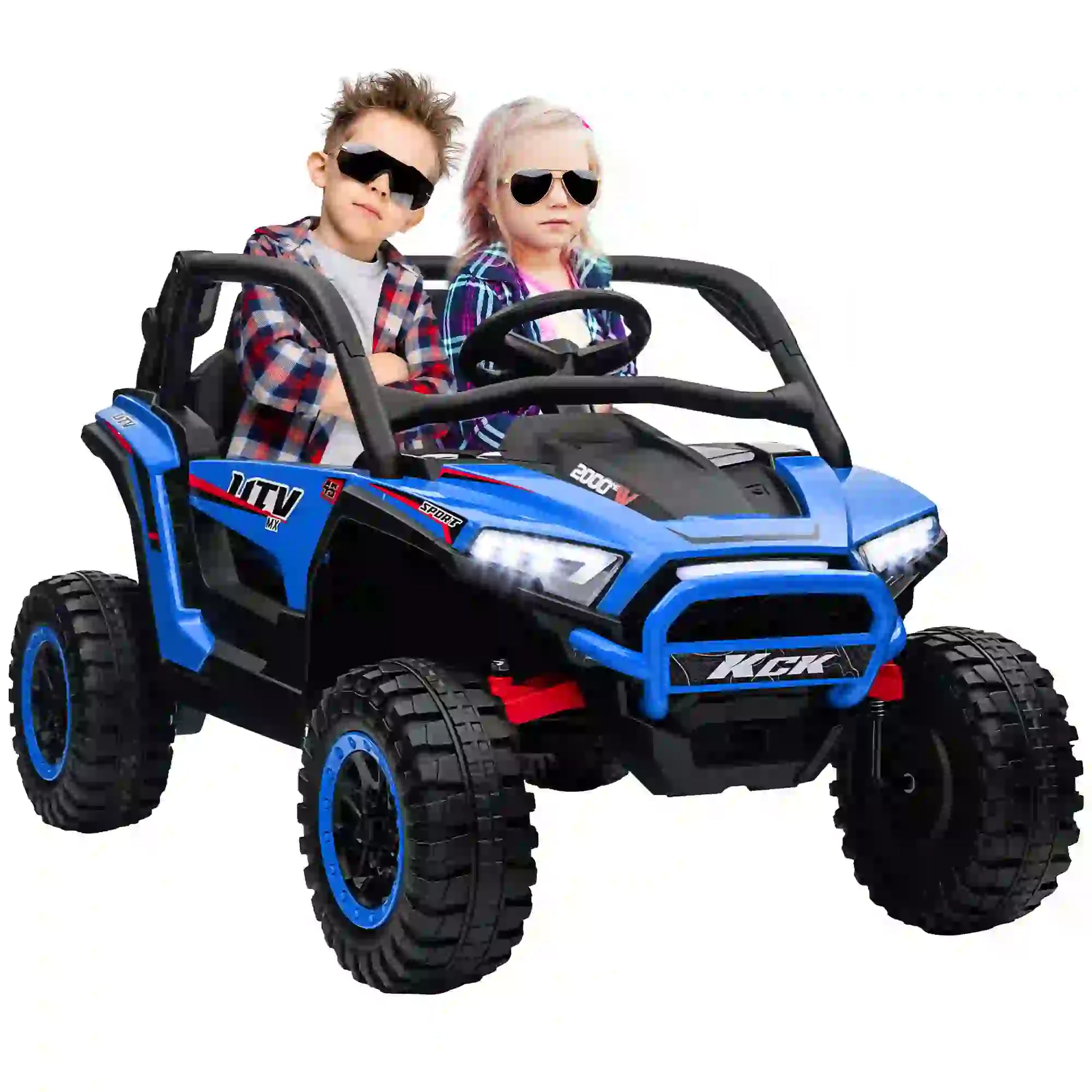 2 Seater 24V 7AH Ride on Truck, Electric Car for Kids, Blue Electric Toy Cars at Gallery Canada