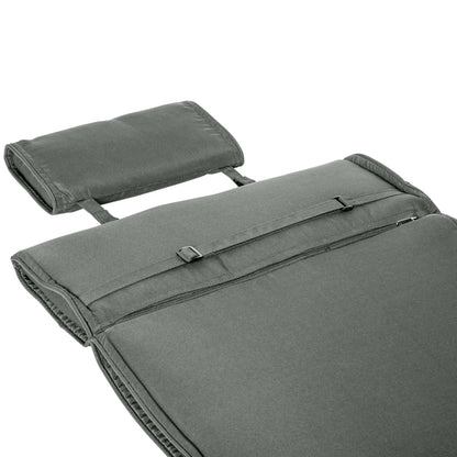 Garden Lounger Chair Cushion, Deep Seat Patio, Thick Padded, Headrest, Removable Cover, Grey Patio Chair Cushions at Gallery Canada