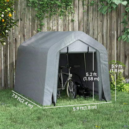 8' x 6' Carport, Sidewalls Roll-Up Door, Outdoor Storage Shelter, Dark Grey Car Shelters at Gallery Canada