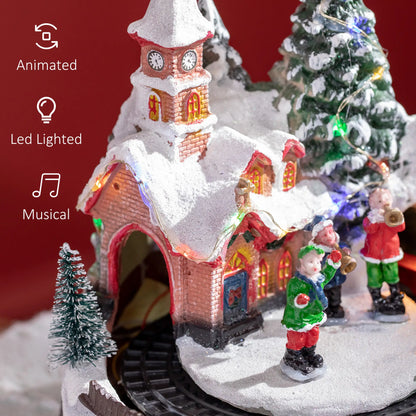 Desktop Christmas Village Houses, Rotating Train, Battery Operated, Multicolored Christmas Village Houses at Gallery Canada