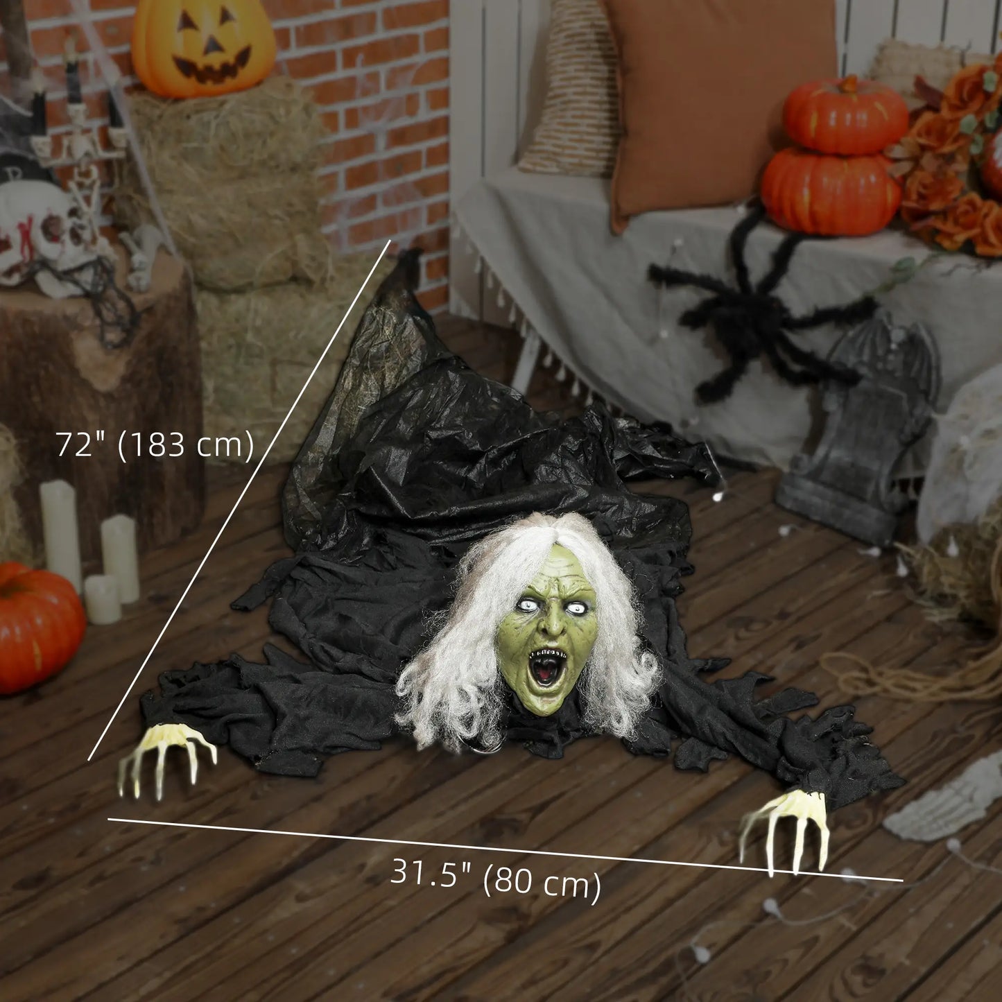 72" Life Size Halloween Animated Crawling Zombie, LED Eyes, Battery Operated Halloween Decorations at Gallery Canada