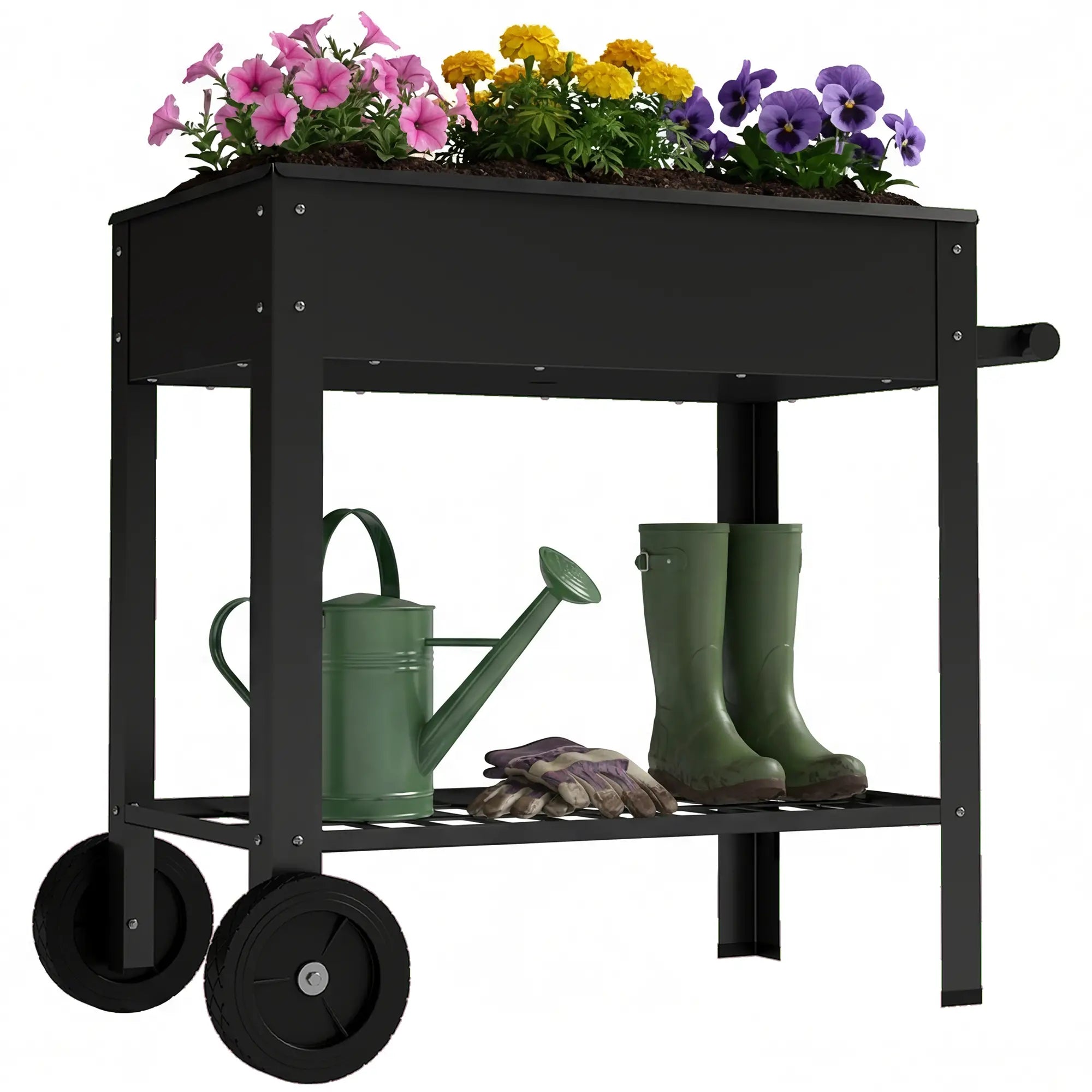 Metal Raised Garden Bed, Elevated Planter Box, 31.5