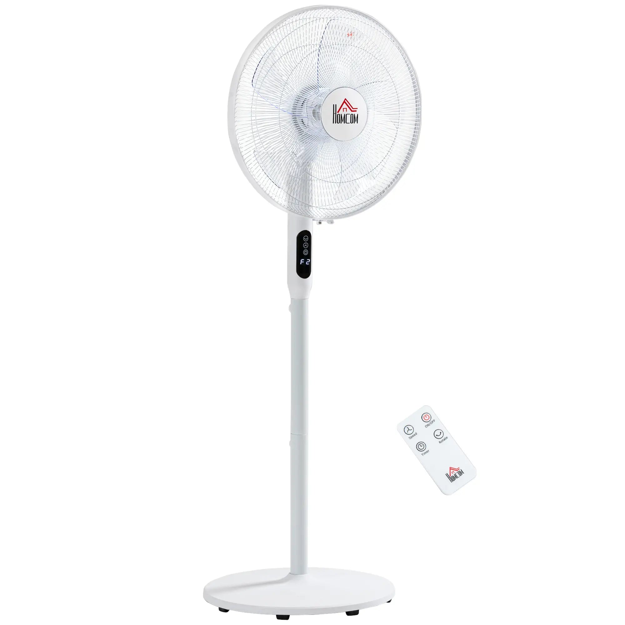 Floor Standing Fan with Remote, Oscillating, LED Screen, White Stand Fans White at Gallery Canada