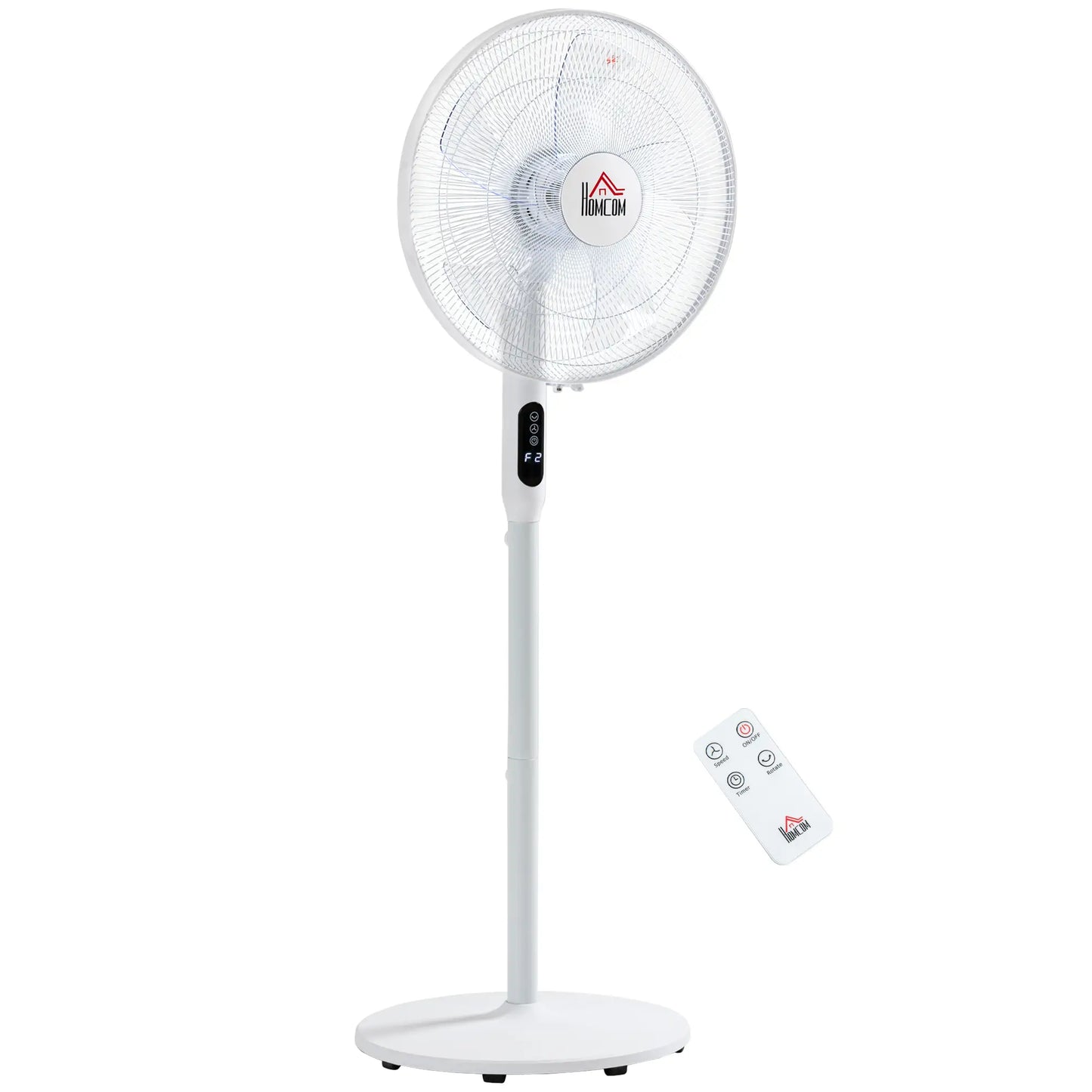 Floor Standing Fan with Remote, Oscillating, LED Screen, White Stand Fans White at Gallery Canada