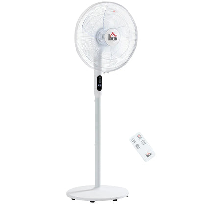 Floor Standing Fan with Remote, Oscillating, LED Screen, White Stand Fans White at Gallery Canada