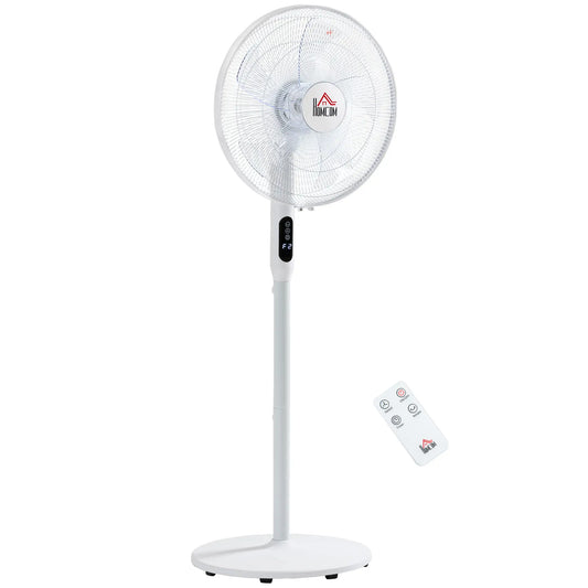 Floor Standing Fan with Remote, Oscillating, LED Screen, White Stand Fans White at Gallery Canada