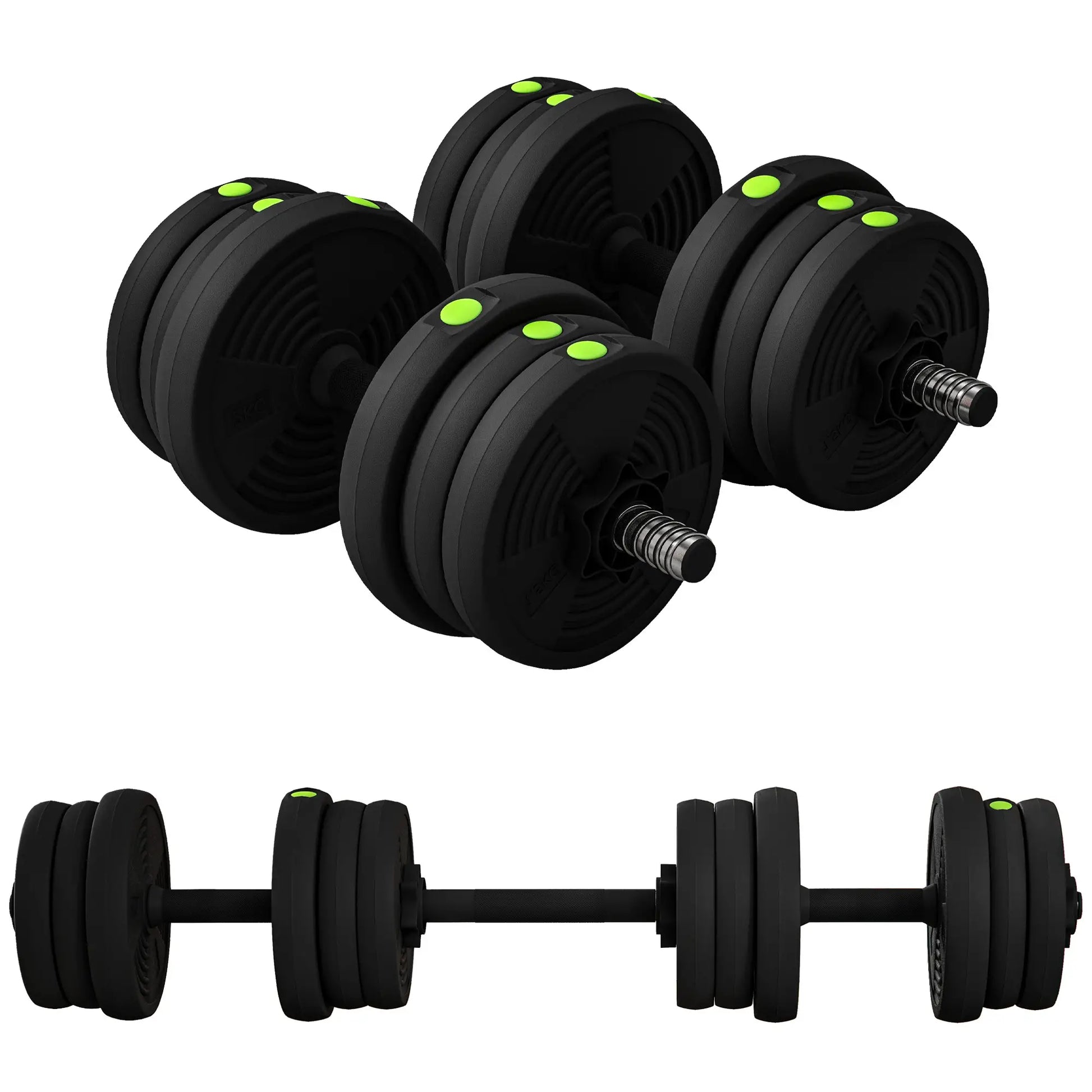 44LBS Adjustable Barbell Dumbbells Set, Non-Slip Handles, Home Gym Dumbbells & Barbells at Gallery Canada