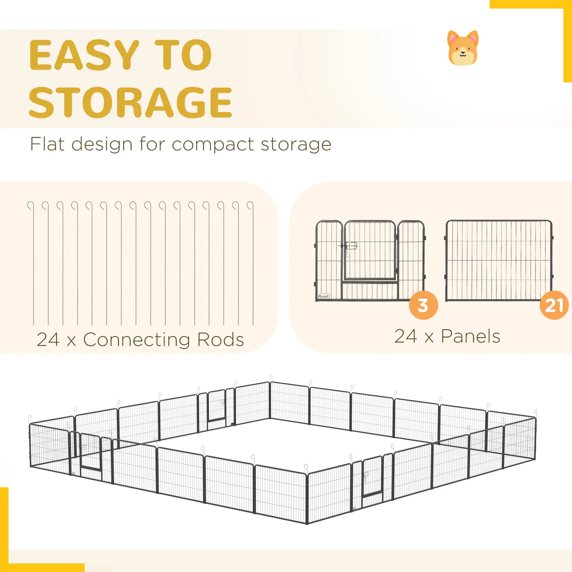 24 Panel 24" Height Dog Playpen, Small Medium Dogs, Grey Houses, Kennels & Pens at Gallery Canada